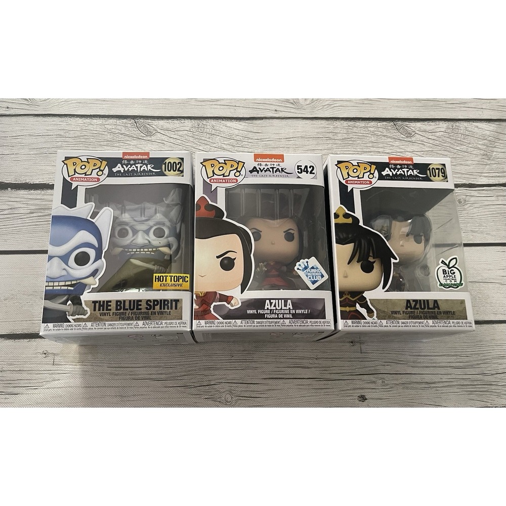 Funko Pop Blue Spirit Hot Topic, Azula Funko Insider & Big Apple Lot Avatar New